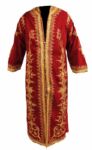 Elvis Presley Worn, Signed and Inscribed Elaborate Red and Gold Robe