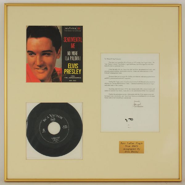 Elvis Presley Signed 45 Record from Las Vegas Hilton