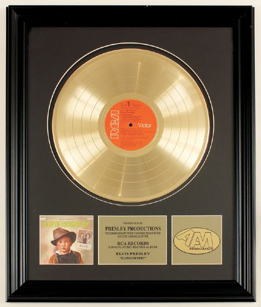 "Elvis Country" Original Gold Album Award