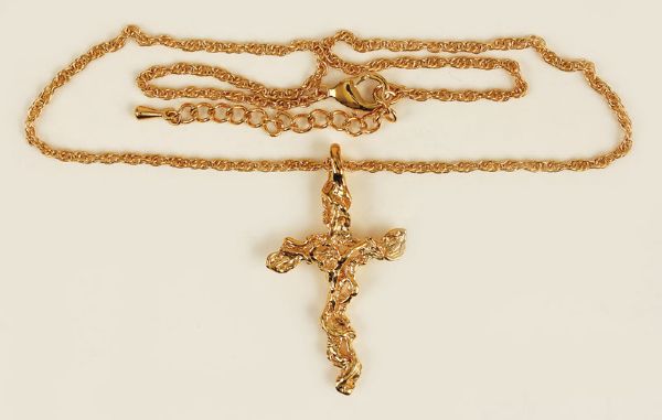 Elvis Presley Replica Gold Nugget Necklace With Cross