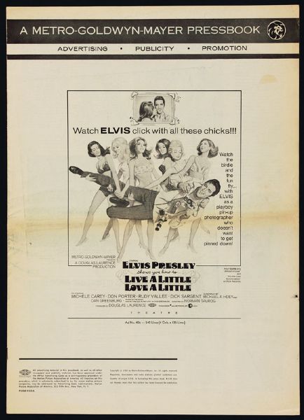 Elvis Presley Original "Live A Little Love A Little" MGM Pressbook