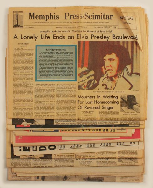 Elvis Presley Original Newspaper Collection