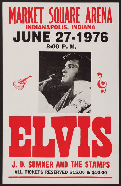 Elvis Presley Market Square Arena Reproduction Concert Poster