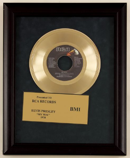 Elvis Presley "My Way" Original BMI Gold Award