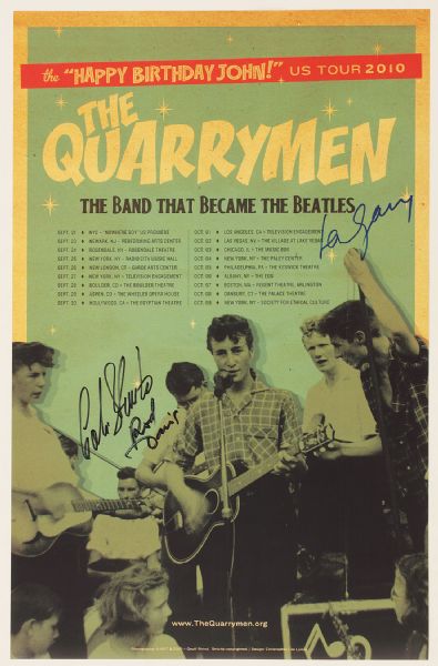 Beatles Quarrymen Signed Poster