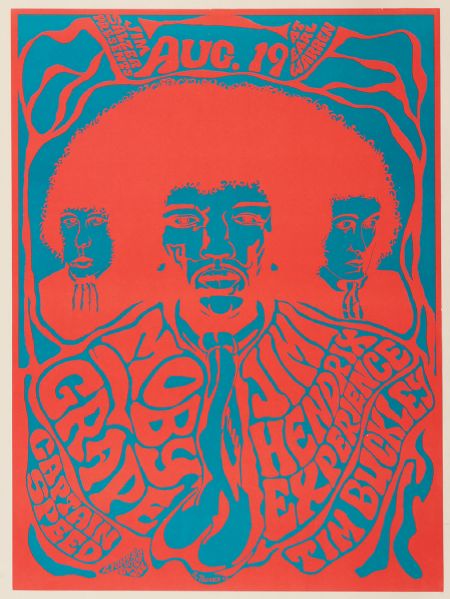 Jimi Hendrix Original 3rd Printing  Earl Warren Showgrounds Concert Poster