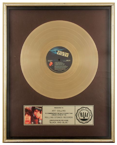 Rolling Stones "Black and Blue" Original RIAA Platinum Album Award