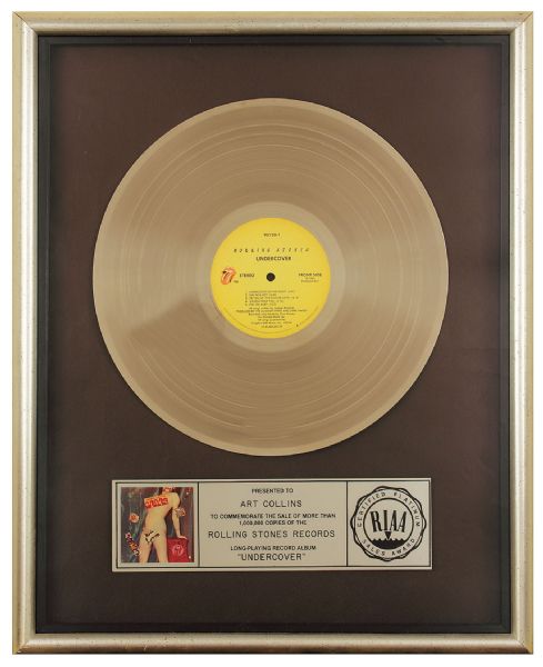 Rolling Stones "Undercover" Original RIAA Platinum Album Award