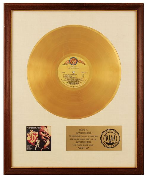 Curtis Mayfield "Super Fly" Original RIAA White Matte Record Award
