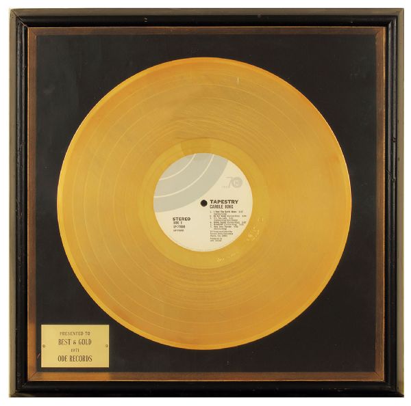 Carole King "Tapesty" Original Gold Album Award