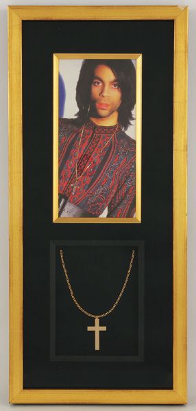 Prince Photo Shoot Worn Gold Cross and Necklace