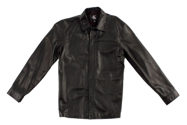 Steven Tyler Worn Black Leather Shirt Jacket