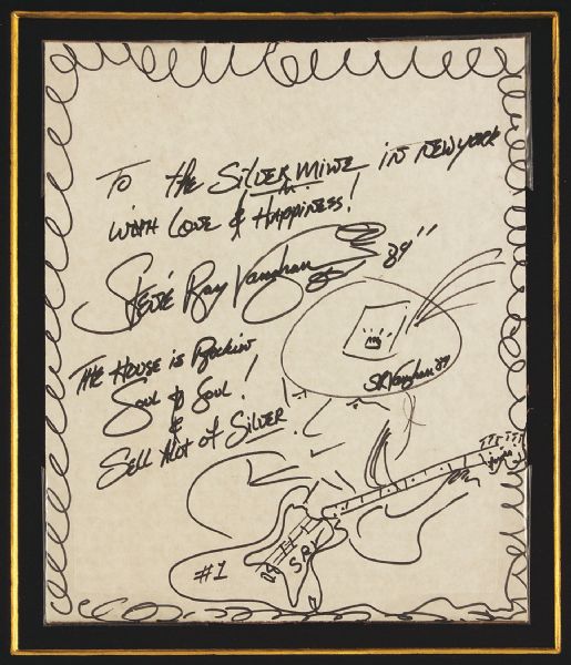 Stevie Ray Vaughan Handwritten & Signed Letter with Hand Drawings