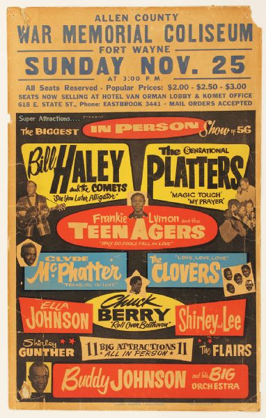 Vintage 1956 Bill Haley Biggest Show of Stars Original Concert Poster