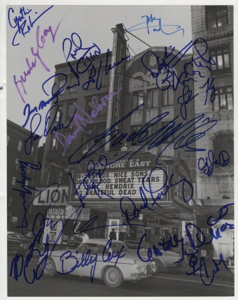 Fillmore East 11 x 14 Photograph Signed by 21 Performers