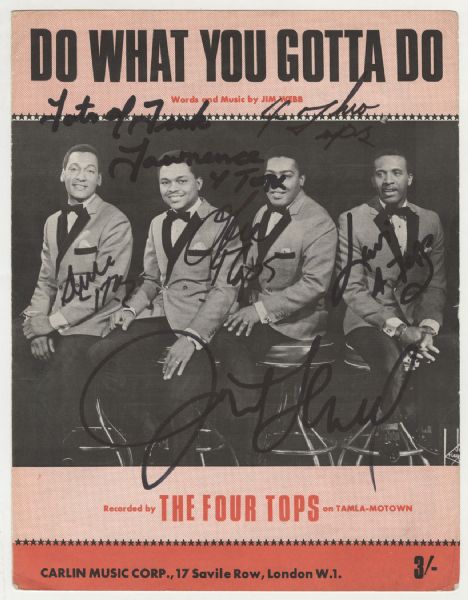 Four Tops Signed "Do What You Gotta Do" Sheet Music