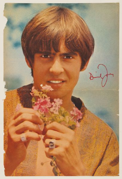 Monkees Davy Jones Signed Magazine Fold Out