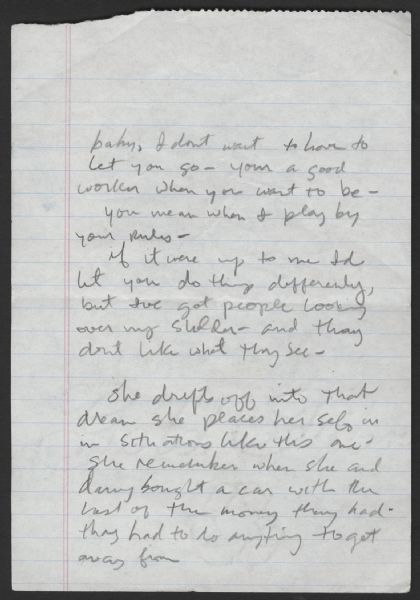 Courtney Love Handwritten Lyrics