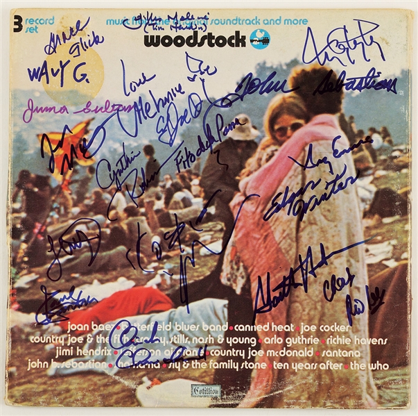 Woodstock 1969 Album Photo Signed by 19 Performers