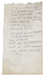 Elvis Presley Handwritten Song List for an RCA Recording Session