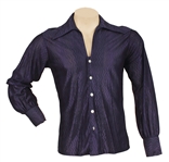 Elvis Presley Owned & Worn Blue Silk Long-Sleeved Shirt