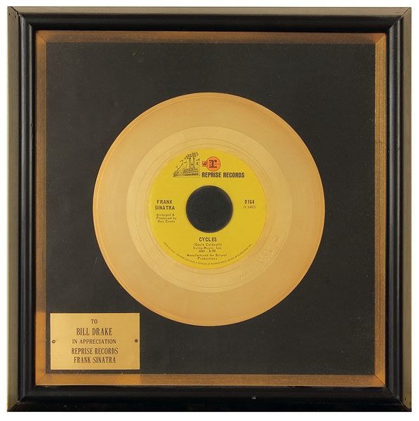 Frank Sinatra "Cycles" Original Gold Single Record Award