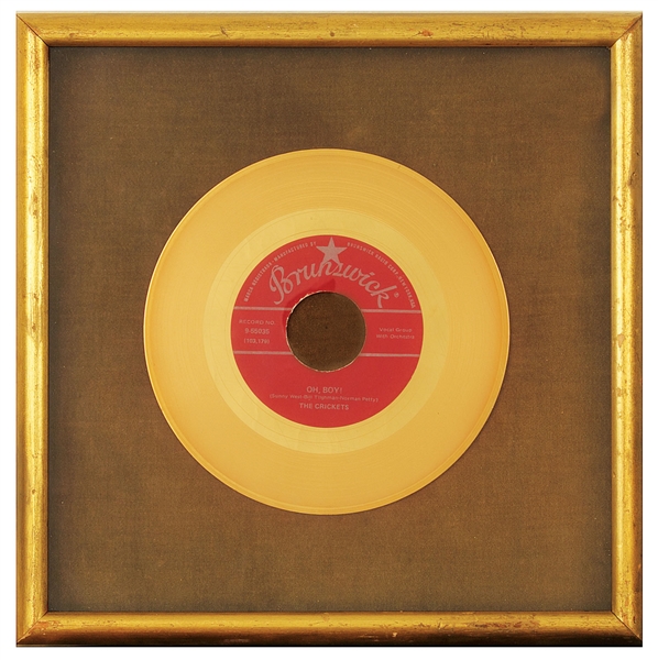 Buddy Holly (The Crickets) "Oh Boy" Original Gold Single Record Award
