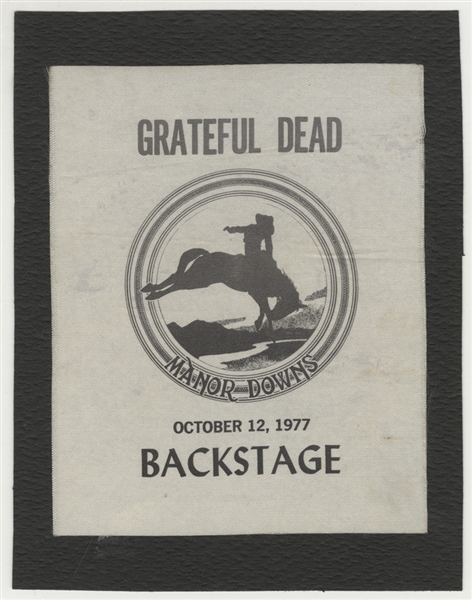 Grateful Dead 1977 Manor Downs Backstage Concert Pass
