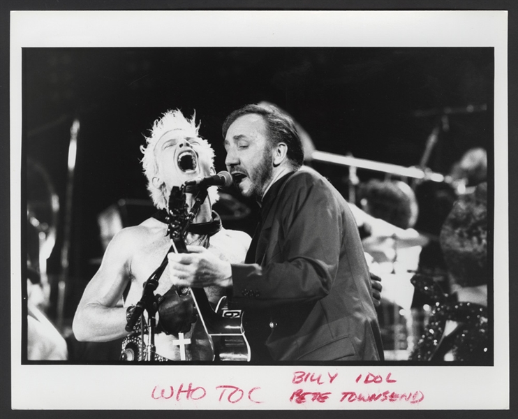 Pete Townshend & Billy Idol Original Neal Preston Stamped Photograph