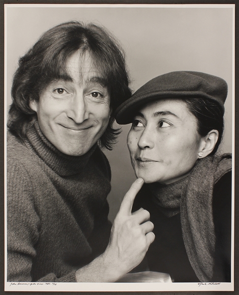 John Lennon & Yoko Ono Original Jack Mitchell Signed, Hand Dated and Numbered, Stamped Limited Edition 16 x 20 Original Photograph