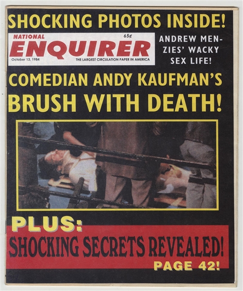 Andy Kaufman Original "Man On The Moon" Movie Production Used National Enquirer Magazine Prop