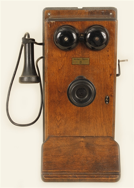 Antique Western Electric Oak Crank Telephone
