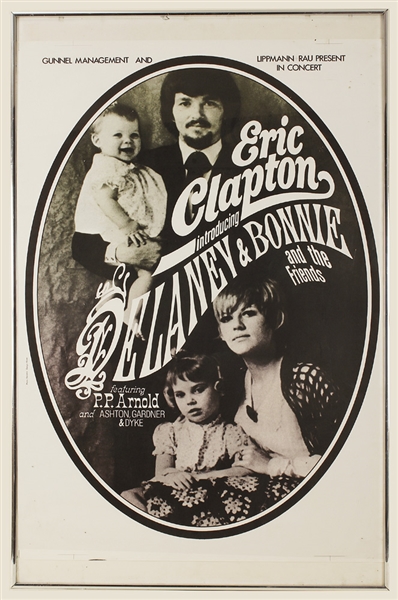 1970 “On Tour With Eric Clapton” - Delaney & Bonnie Promotional Poster (24 X 34)