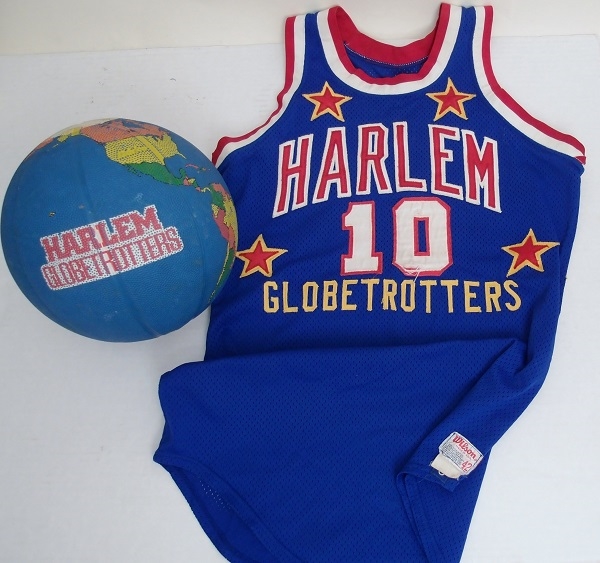 1980s Harlem Globetrotters Game Used Jersey & Basketball #10 Dallas Thornton