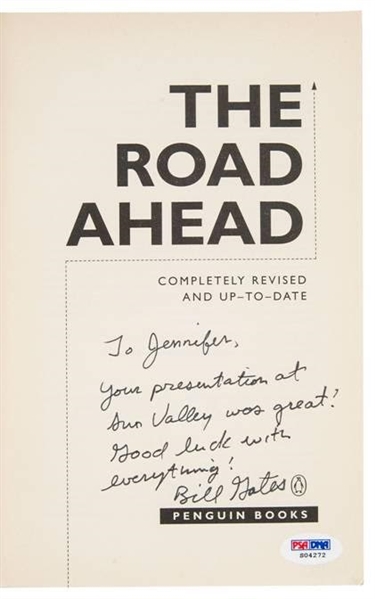Bill Gates Signed Book with Great Inscription