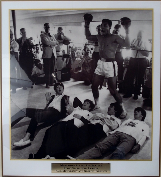 Muhammad Ali and The Beatles Laminated Presentation Photograph