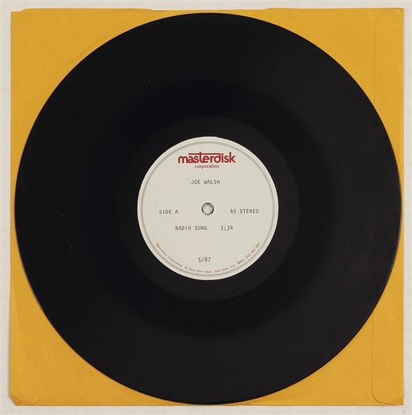 Joe Walsh Original "Radio Song/How Ya Doin" Original Acetate