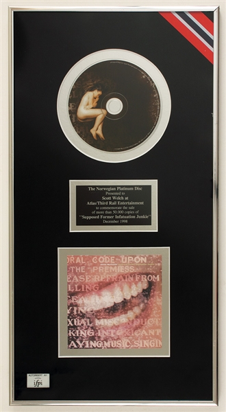 Alanis Morissette Original "Supposed Former Infatuation Junkie" Norwegian Platinum Award