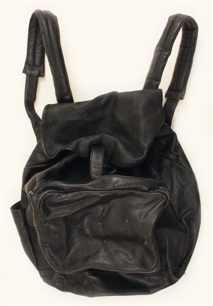 Liza Minnelli Owned & Used Black Leather Backpack