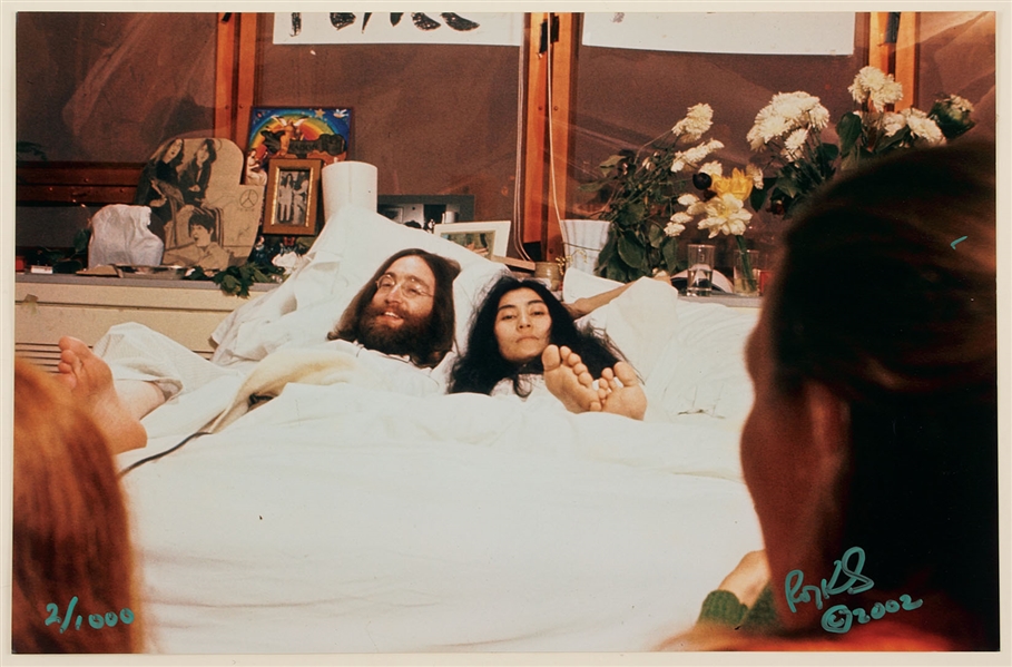 John Lennon & Yoko Ono 1969 Montreal Bed-In Limited Edition Original Print Signed by the Photographer