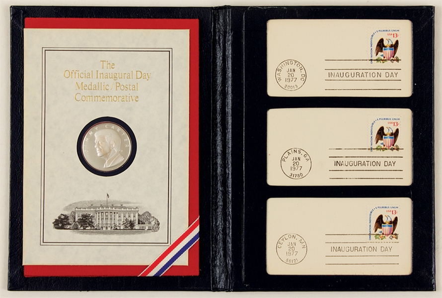 Sammy Davis Jr. Owned Jimmy Carter Official Inaugural Day Medallion Postal Commemorative