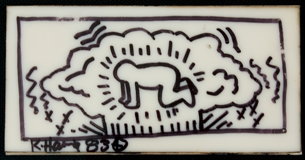 Keith Haring Signed Original Subway Tile Artwork 