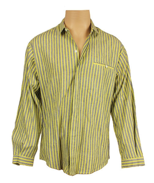 Michael Jackson Owned & Worn Long Sleeved Yellow Striped Shirt