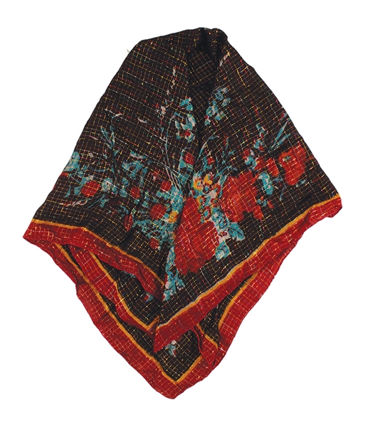 Stevie Nicks Owned & Worn Black, Red and Blue Scarf