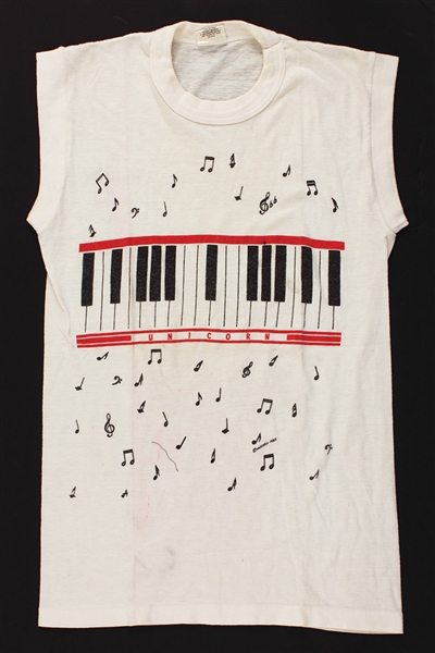 Michael Jackson Owned & Worn White Sleeveless Piano Keys Shirt