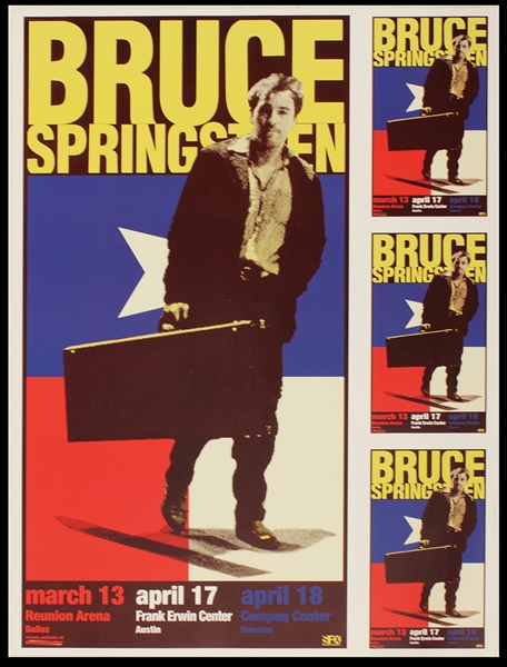 Bruce Springsteen Original 2000 Reunion Tour Concert Poster: Dallas, Austin, Houston