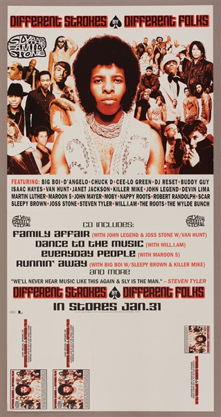 Sly & The Family Stone Original "Different Strokes by Different Folks" Two-Sided Promotional Fold-Out Poster From Sly Stones Personal Collection