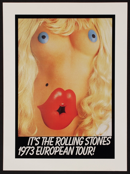 Rolling Stones Original 1973 European Tour Concert Poster Artwork