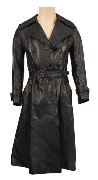 Miles Davis Owned and Worn Black Leather Trench Coat