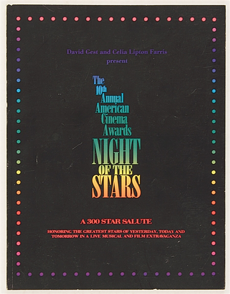 Liza Minelli Owned American Cinema Awards Night of the Stars Program
